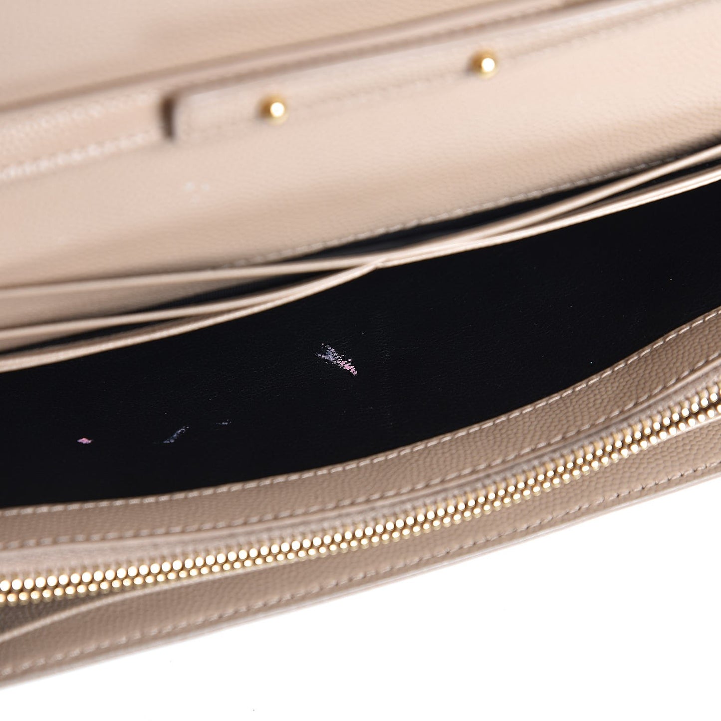 Grain De Poudre Monogram Chain Wallet Dark Beige
