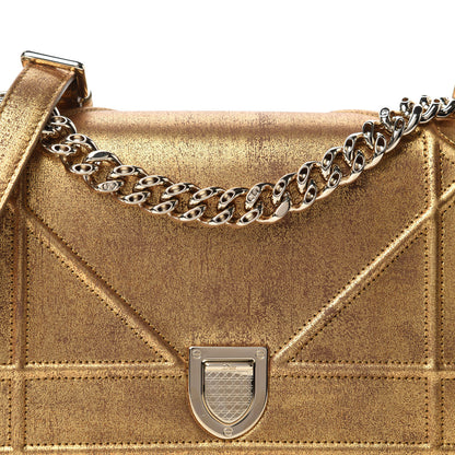 Christian Dior Metallic Brushed Calfskin Small Diorama Flap Bag Gold 11 of 12