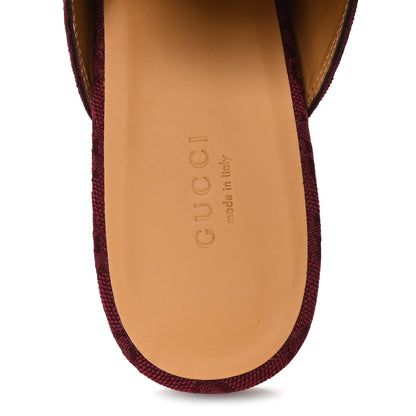 Gucci New Canvas GG Monogram Malaga Kid Womens Princetown Slippers 40 Rosso Ancora 6 of 10