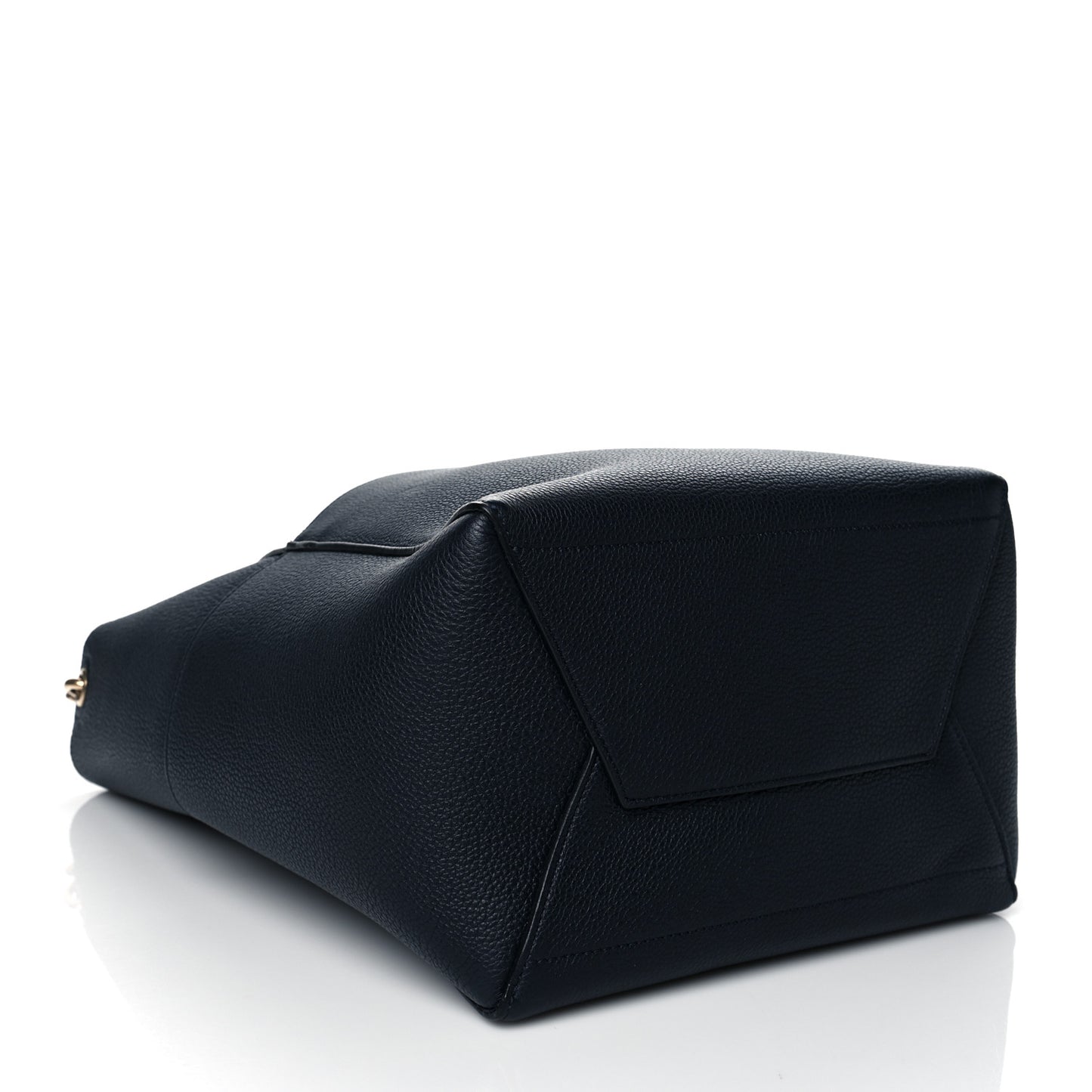 Soft Grained Calfskin Sangle Bucket Bag Navy Blue