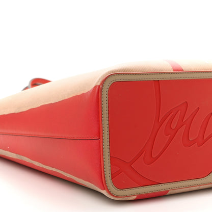 Christian Louboutin Calfskin Spikes Loubi Print East West Cabata Tote Kraft Red 9 of 12