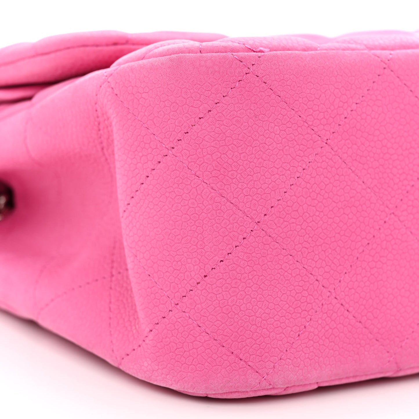 Iridescent Caviar Quilted Jumbo Double Flap Pink