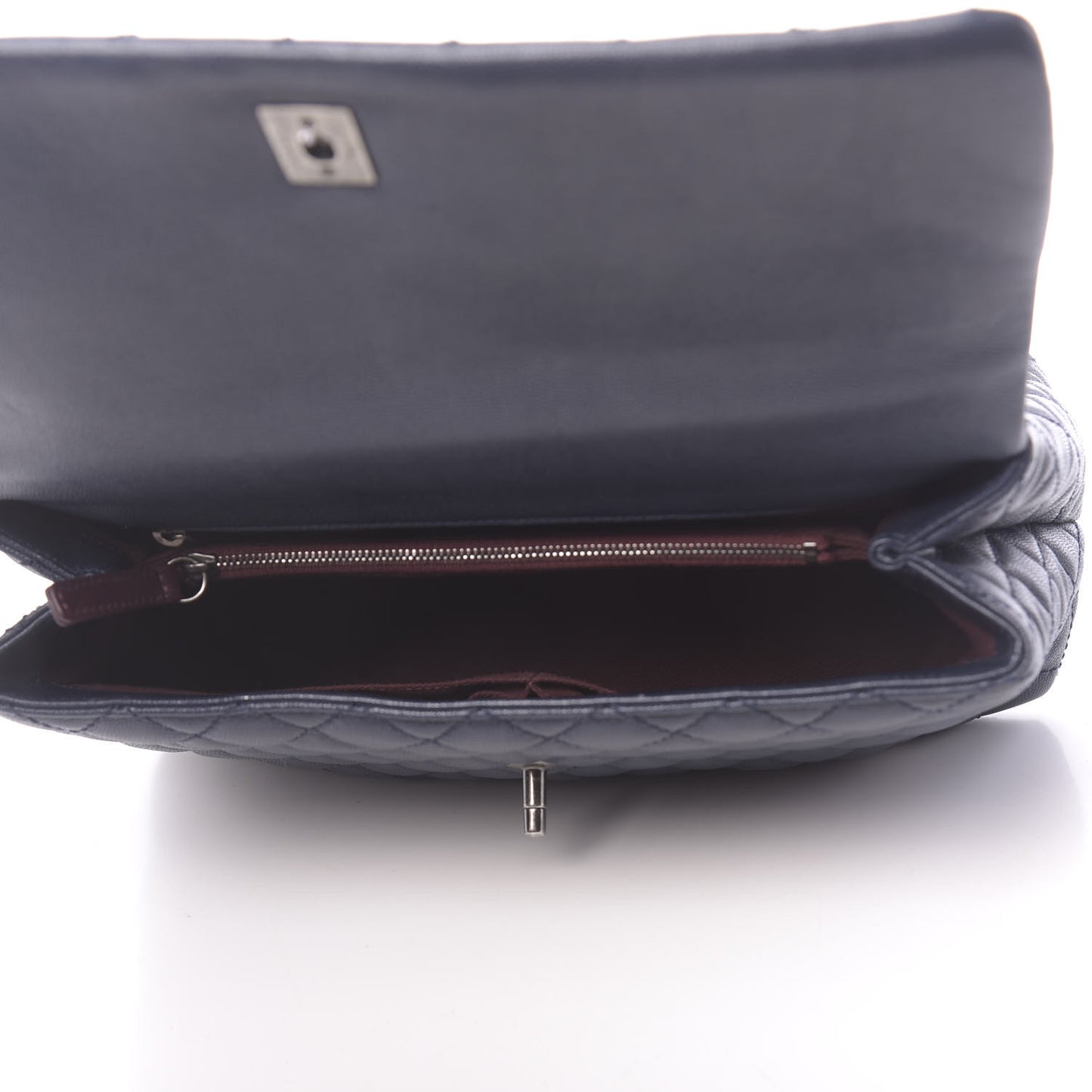 Caviar Quilted Medium Coco Handle Flap Navy Blue