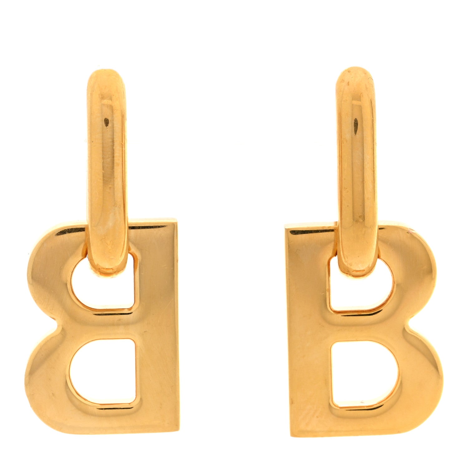 Balenciaga Metal B Chain Drop Earrings XS Gold 1 of 4