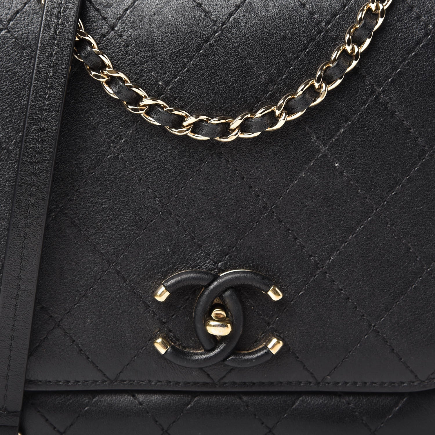 Chanel Calfskin Stitched Flap Bag Black 10 of 10