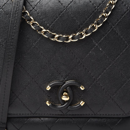 Chanel Calfskin Stitched Flap Bag Black 10 of 10