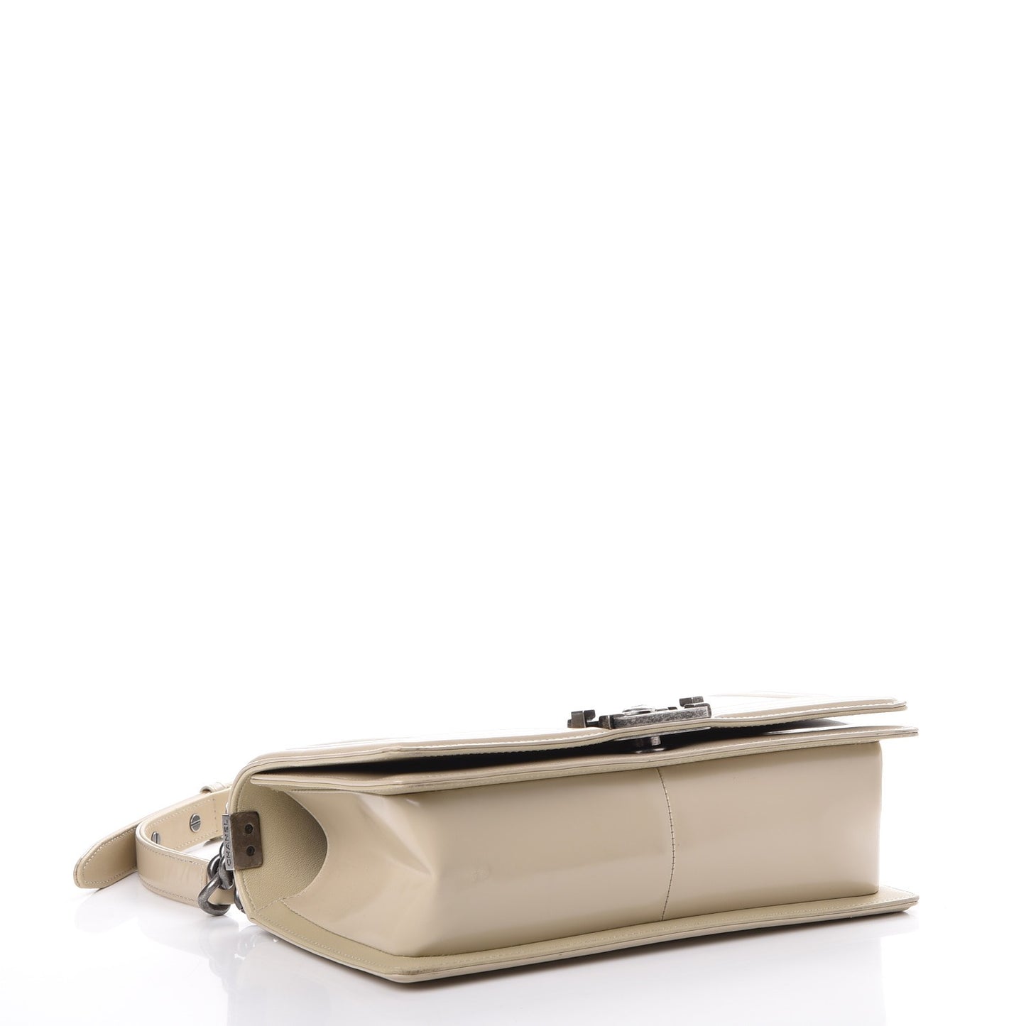 Glazed Calfskin Medium Boy Flap Light Beige