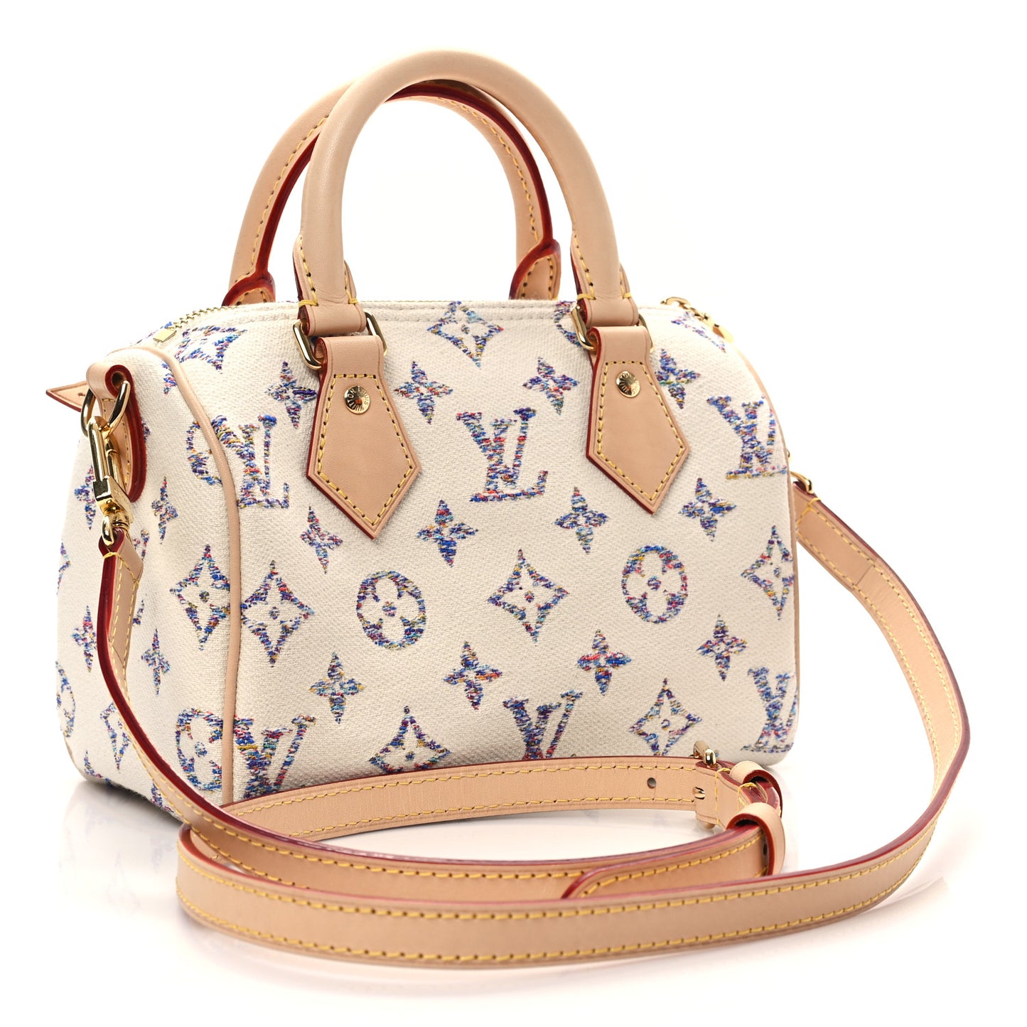 Monogram Jacquard Fabric Speedy Bandouliere 20 Multicolor Beige
