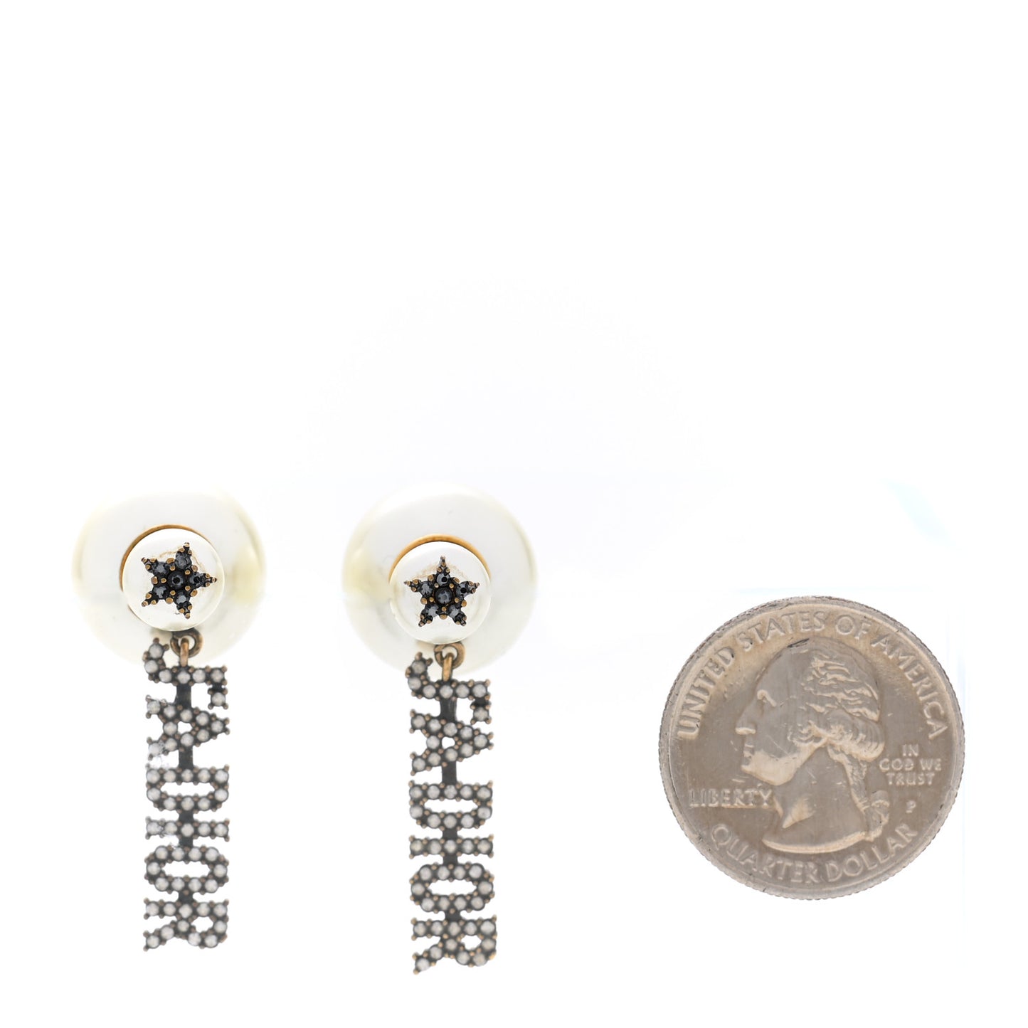 Pearl Crystal J'Adior Tribal Earrings Gold