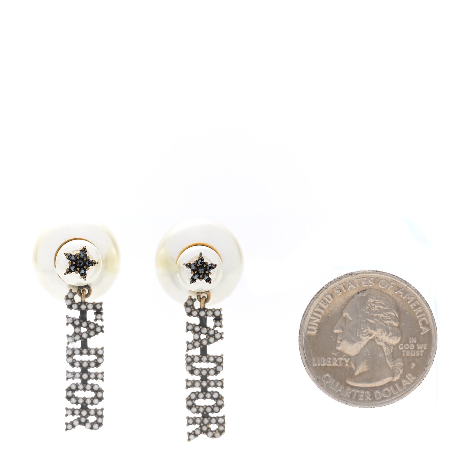 Christian Dior Pearl Crystal J'Adior Tribal Earrings Gold 2 of 4