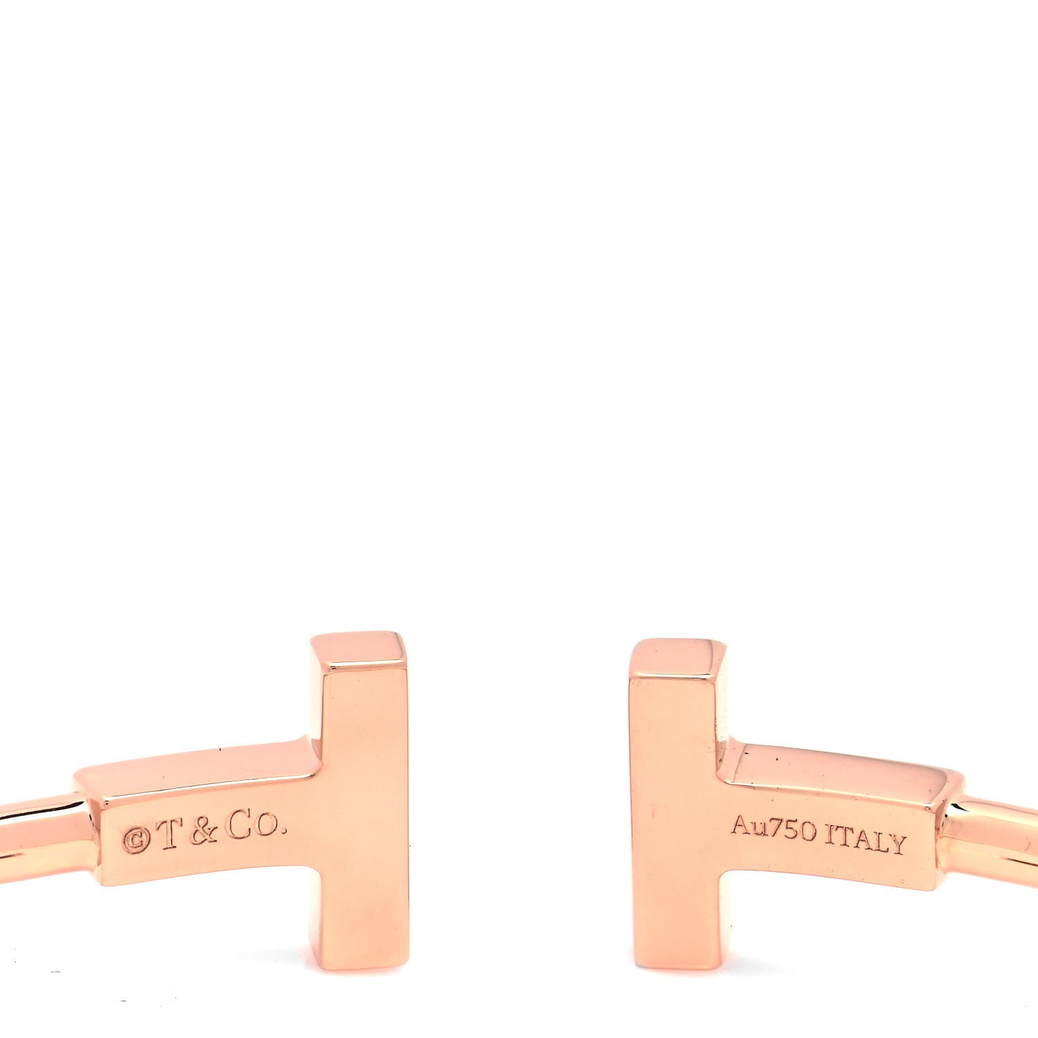 Tiffany 18K Rose Gold Diamond Mother of Pearl T Wire Bracelet 4 of 4