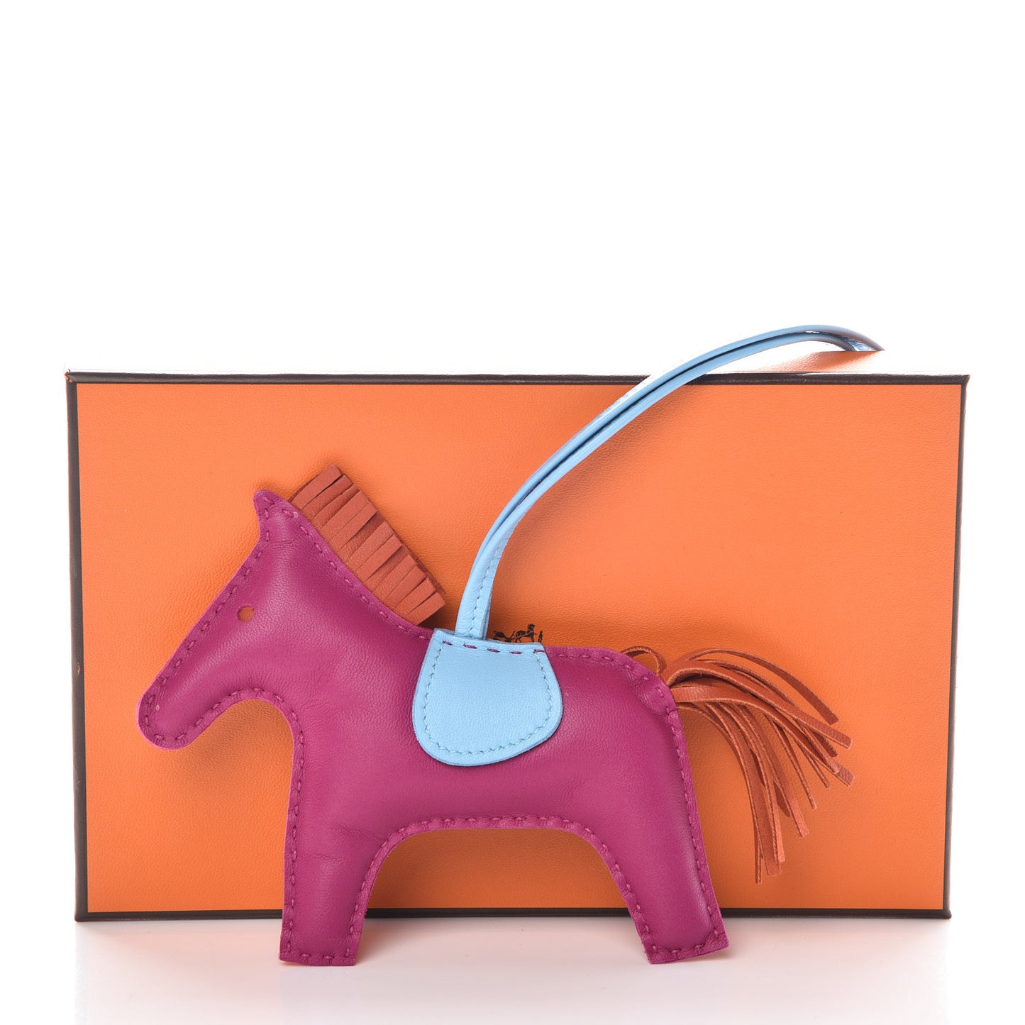 Milo Lambskin Grigri Rodeo Horse Bag Charm MM Rose Pourpre Cornaline Celeste