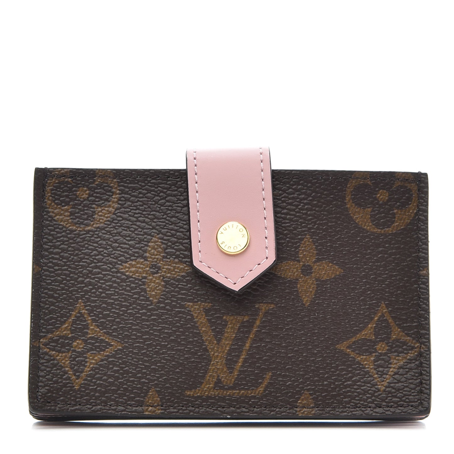 Monogram Gusset Card Holder Rose Ballerine
