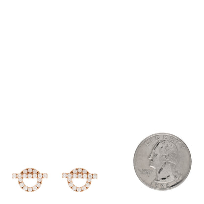Hermes 18K Rose Gold Diamond Finesse Earrings 2 of 5