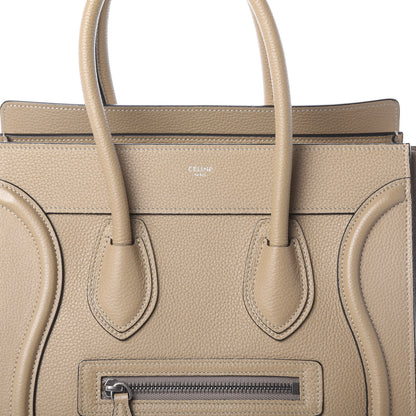 Celine Drummed Calfskin Micro Luggage Dune 7 of 9
