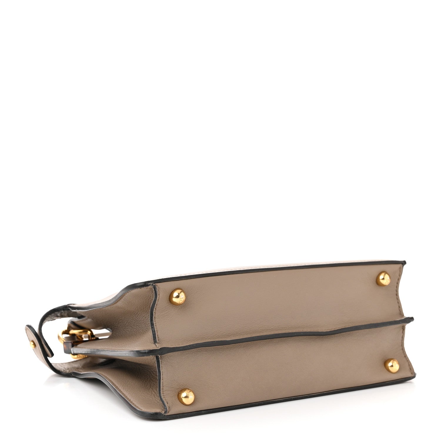 Fendi Vitello Seta Shiny Nappa Plexiglass Bi-Color Small Peekaboo I SEE U Satchel Tartaruga Black 4 of 10