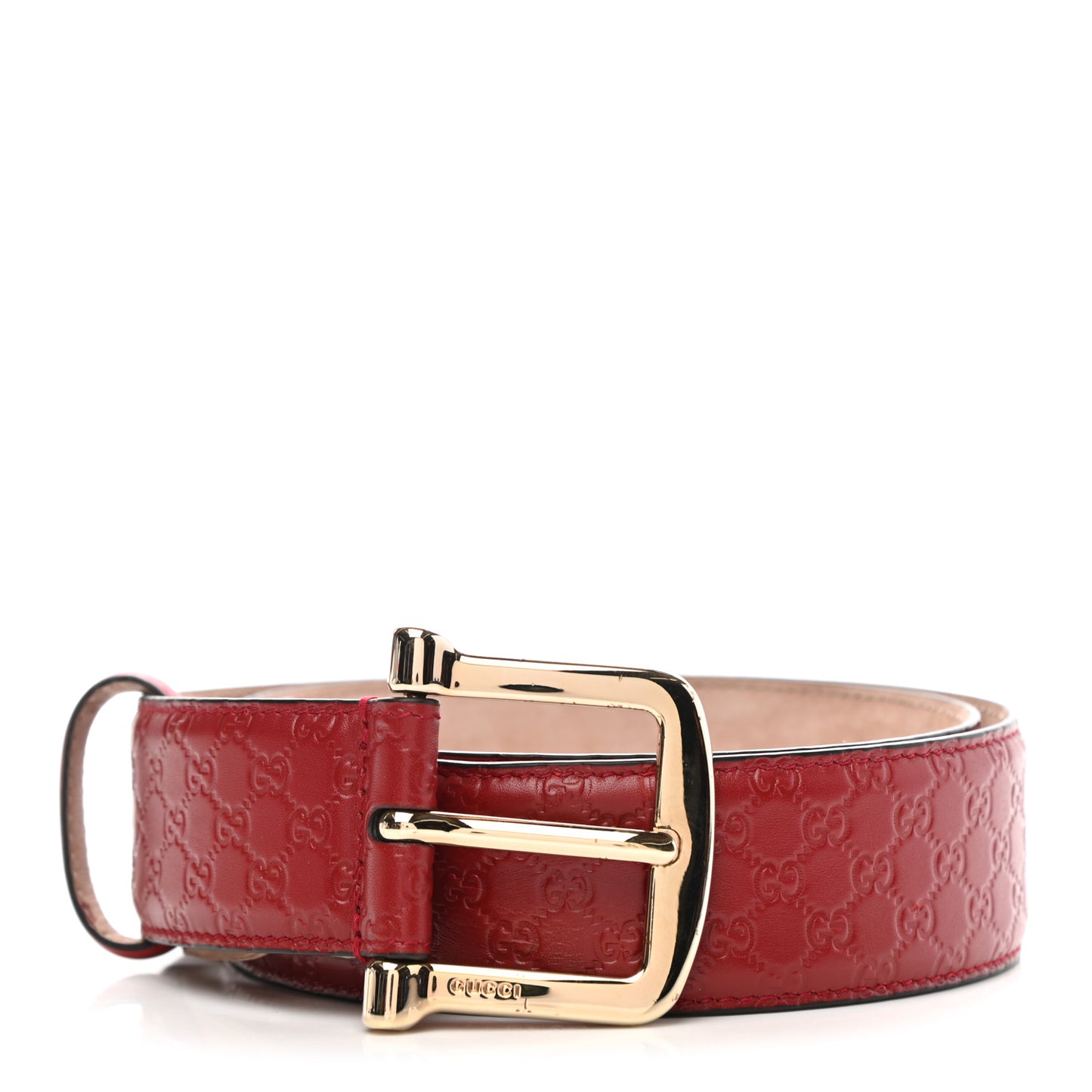 Soft Microguccissima Margaux Calfskin Belt 85 34 Rosso