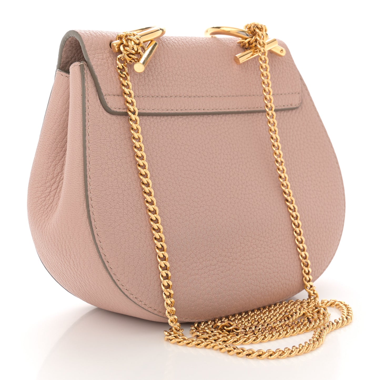 Grained Lambskin Mini Drew Shoulder Bag Cement Pink