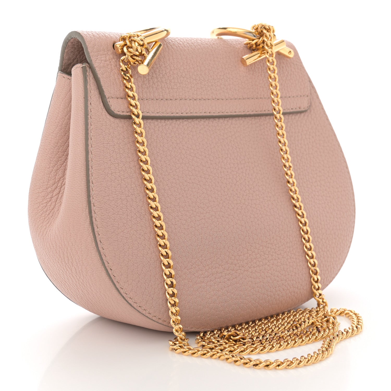 Chloe Grained Lambskin Mini Drew Shoulder Bag Cement Pink 3 of 10