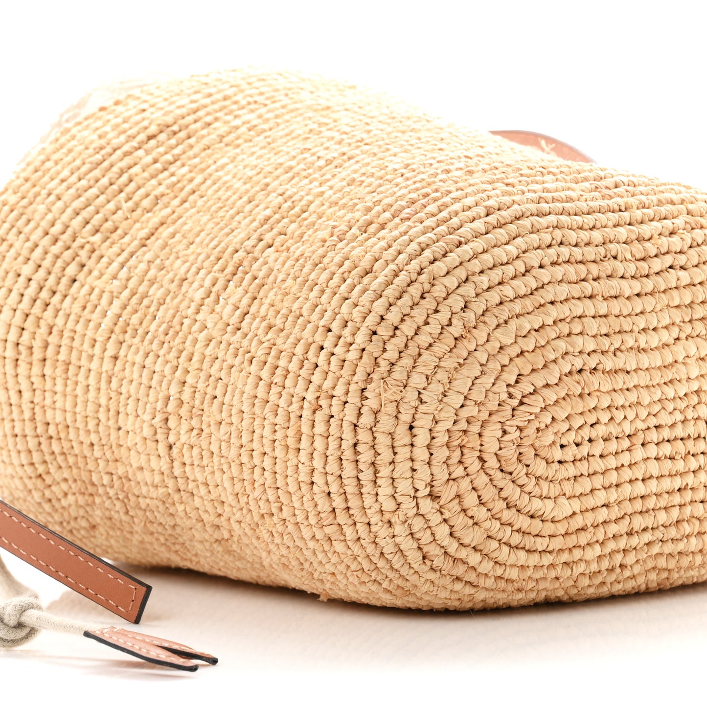 Calfskin Raffia Anagram Paulas Ibiza Pochette Bag Natural Tan