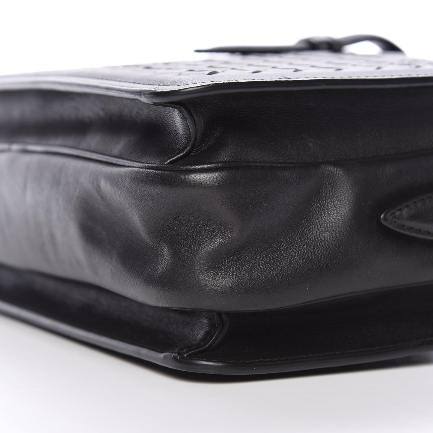 Nappa Intrecciato Medium Camera Shoulder Bag Black