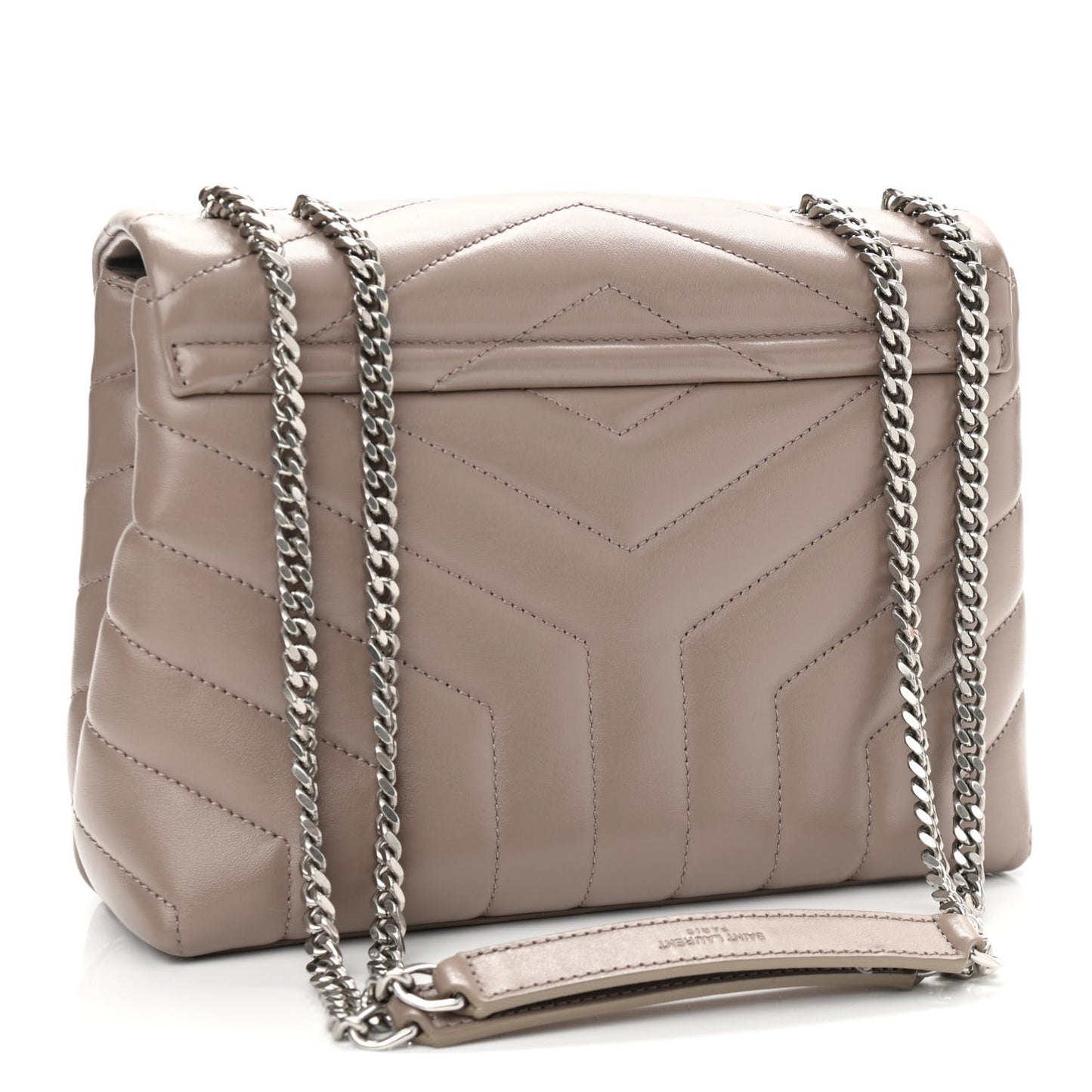 Calfskin Y Quilted Monogram Small Loulou Chain Satchel Taupe Sable