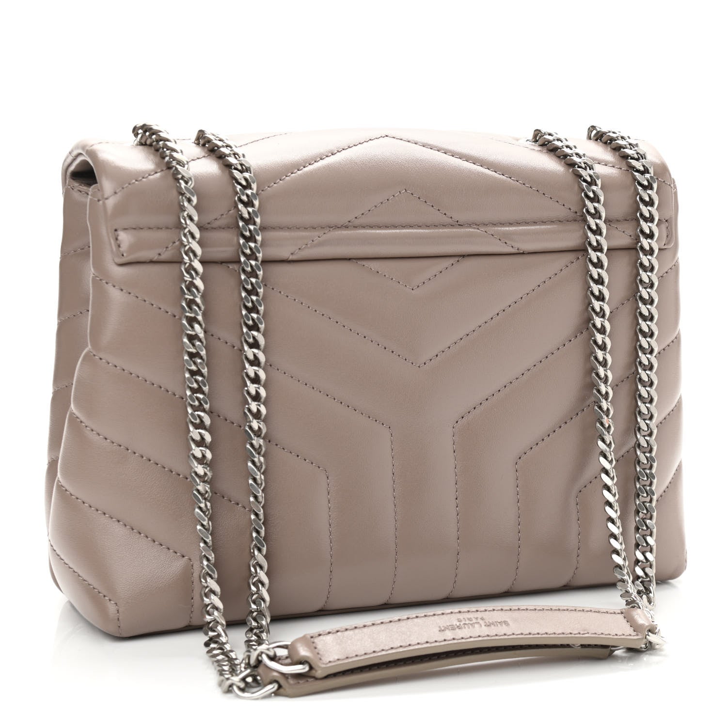 Saint Laurent Calfskin Y Quilted Monogram Small Loulou Chain Satchel Taupe Sable 2 of 11