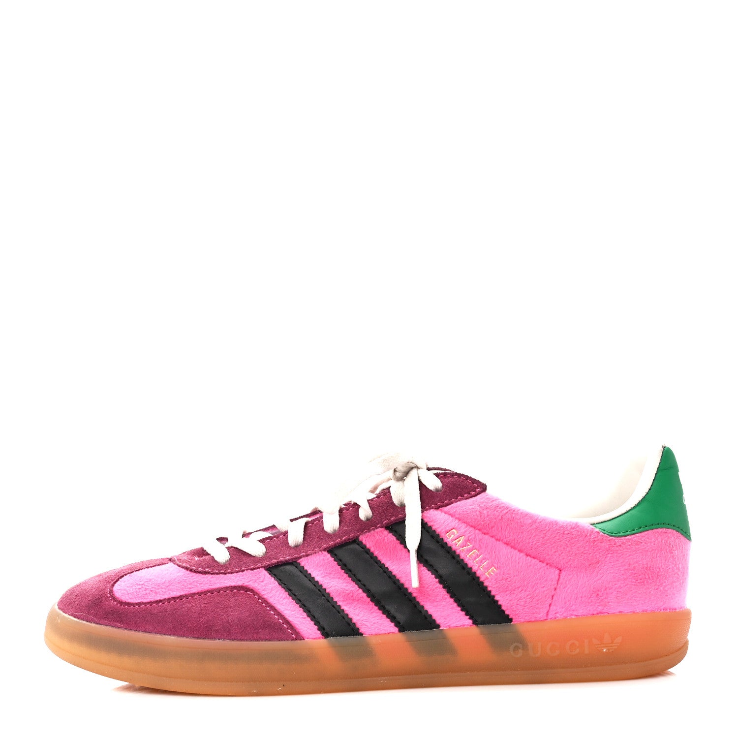 Gucci X ADIDAS Softy Velvet Suede Madeira Demetra Mens Gazelle Sneakers 8.5 Peonia Rose Blossom Black New Shamarock 1 of 8