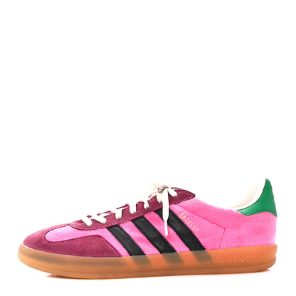 Gucci X ADIDAS Softy Velvet Suede Madeira Demetra Mens Gazelle Sneakers 8.5 Peonia Rose Blossom Black New Shamarock 1 of 8