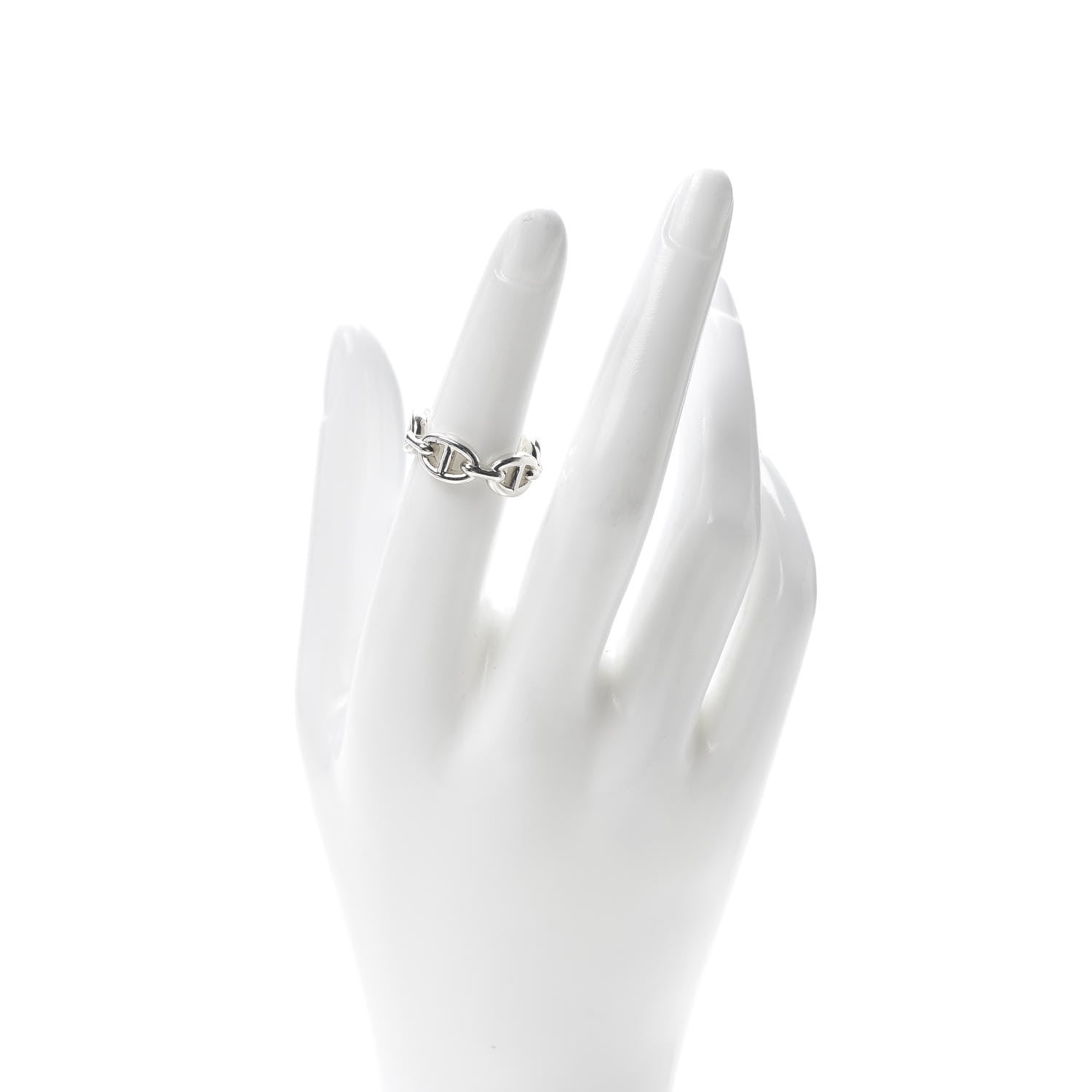 Hermes Sterling Silver PM Chaine d'Ancre Enchainee Band Ring 51 5.75 2 of 7