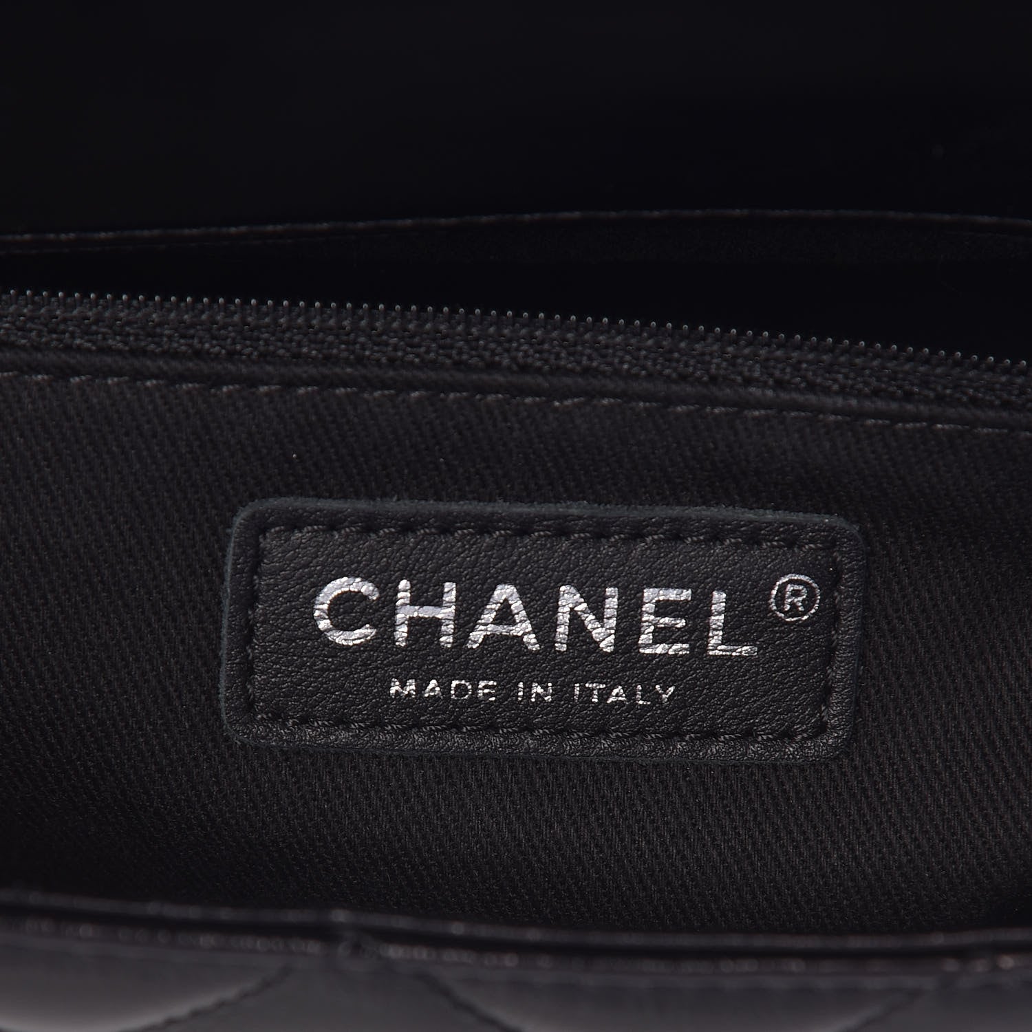 Chanel Glazed Calfskin Quilted Small CC Delivery Tote Black 6 of 10