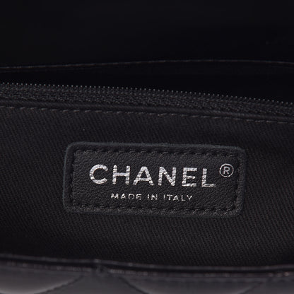 Chanel Glazed Calfskin Quilted Small CC Delivery Tote Black 6 of 10