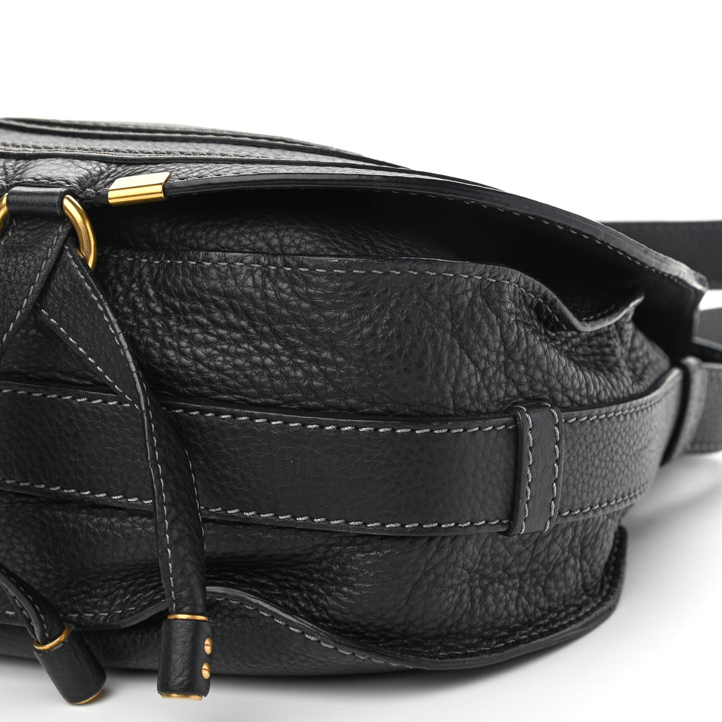 Calfskin Medium Marcie Round Crossbody Bag Black