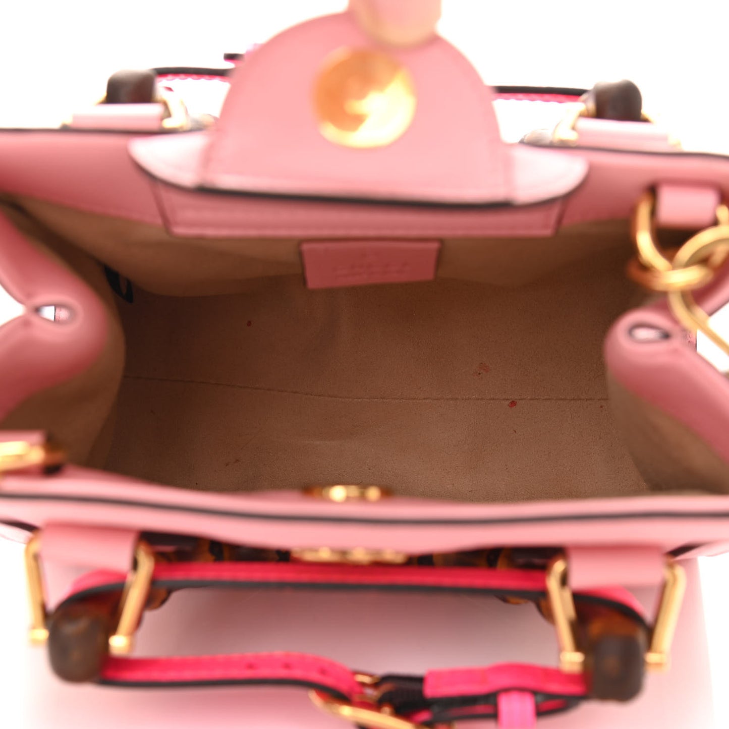 Wonka Grain Calfskin Mini Diana Tote Bag Wild Rose Fuxia Fluo