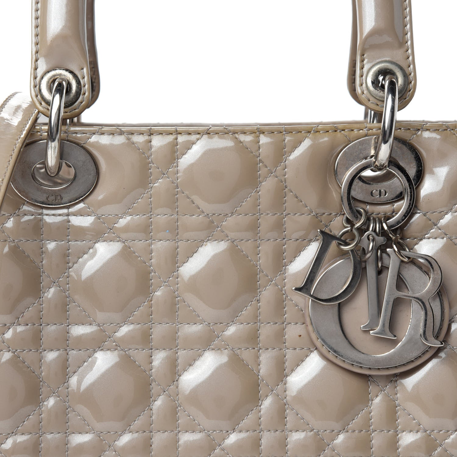 Christian Dior Patent Cannage Medium Lady Dior Grey 10 of 10