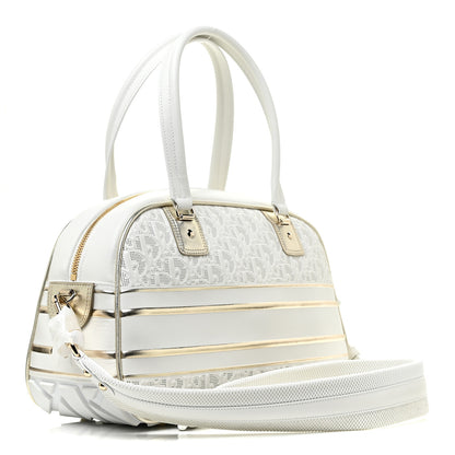 Christian Dior Perforated Calfskin Medium Dior Vibe Classic Bowling Bag White Gold 3 of 9