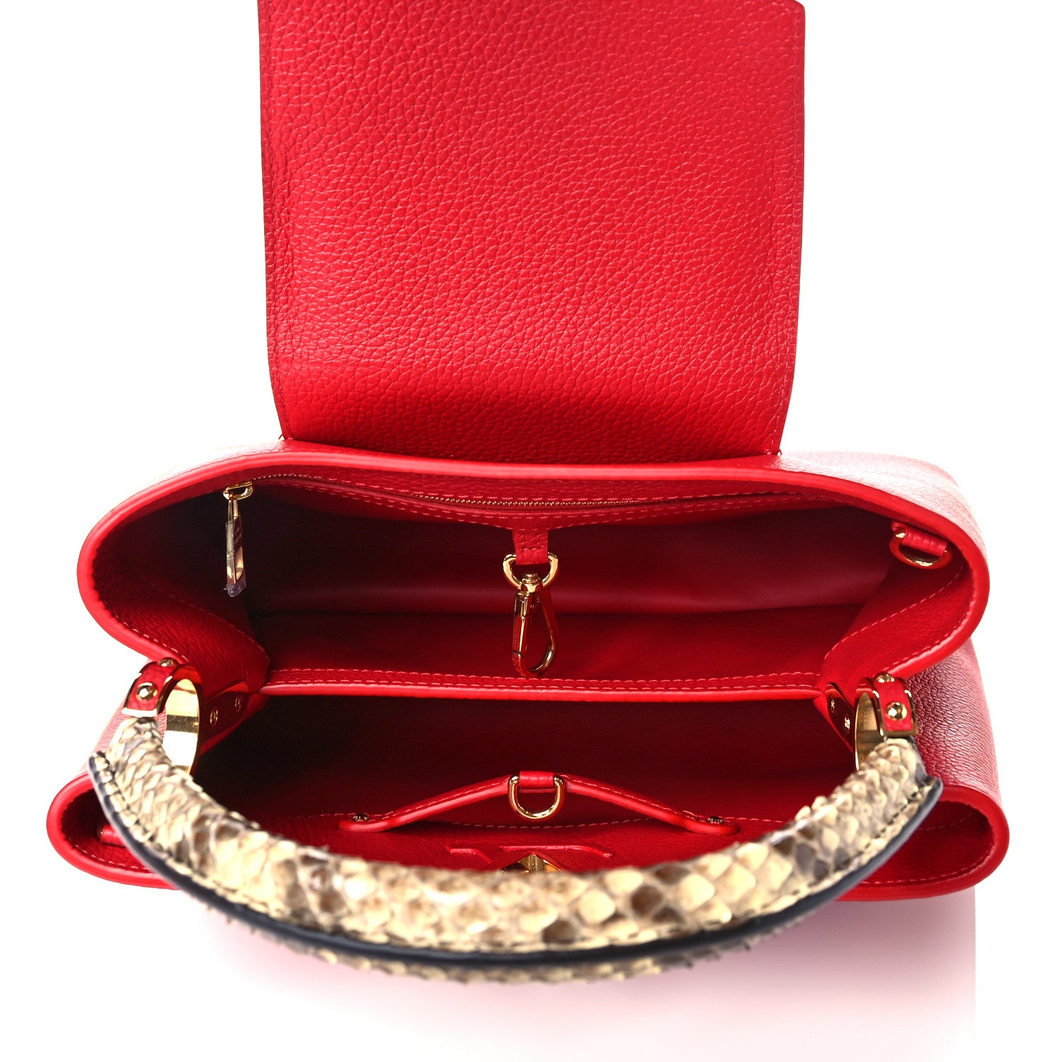 Louis Vuitton Taurillon Python Capucines PM Scarlet 7 of 11