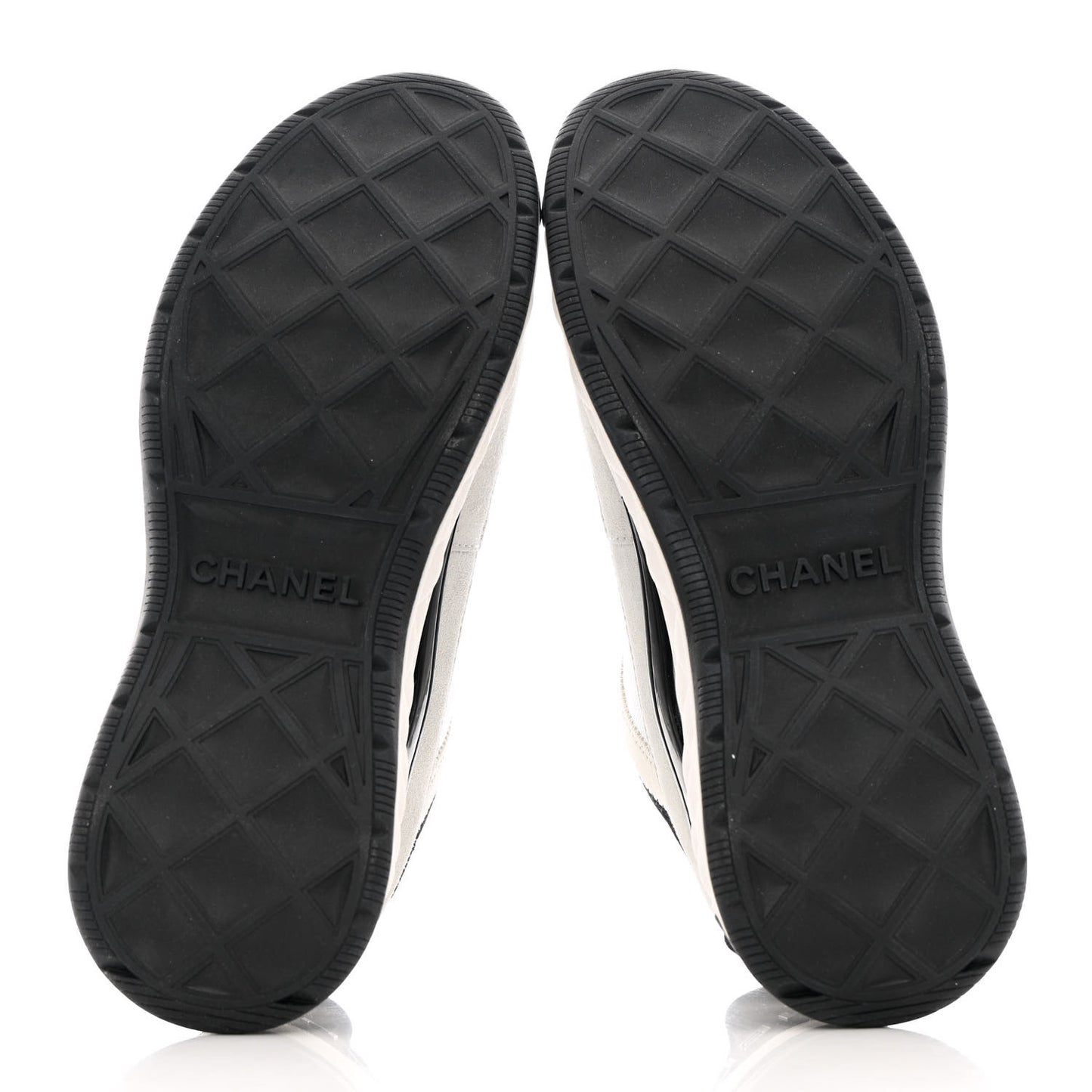 Velvet Calfskin Mixed Fibers CC Sneakers 37.5 Ivory Black