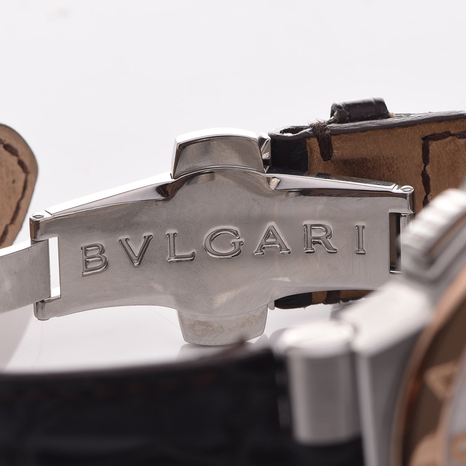 Bulgari Stainless Steel 18K Rose Gold Alligator 42mm Diagono Calibre 303 Chronograph Automatic Watch 6 of 11