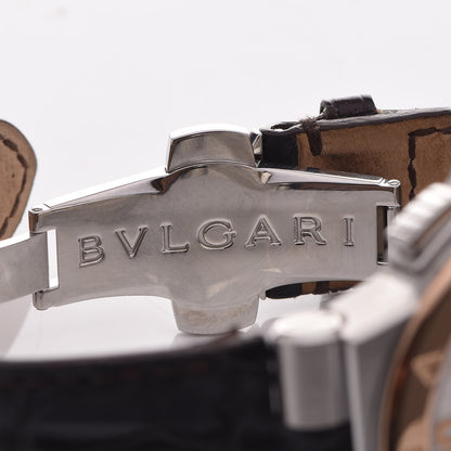 Bulgari Stainless Steel 18K Rose Gold Alligator 42mm Diagono Calibre 303 Chronograph Automatic Watch 6 of 11