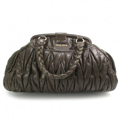 Miu Miu Leather Matelasse Coffer Frame Tote Brown 3 of 10