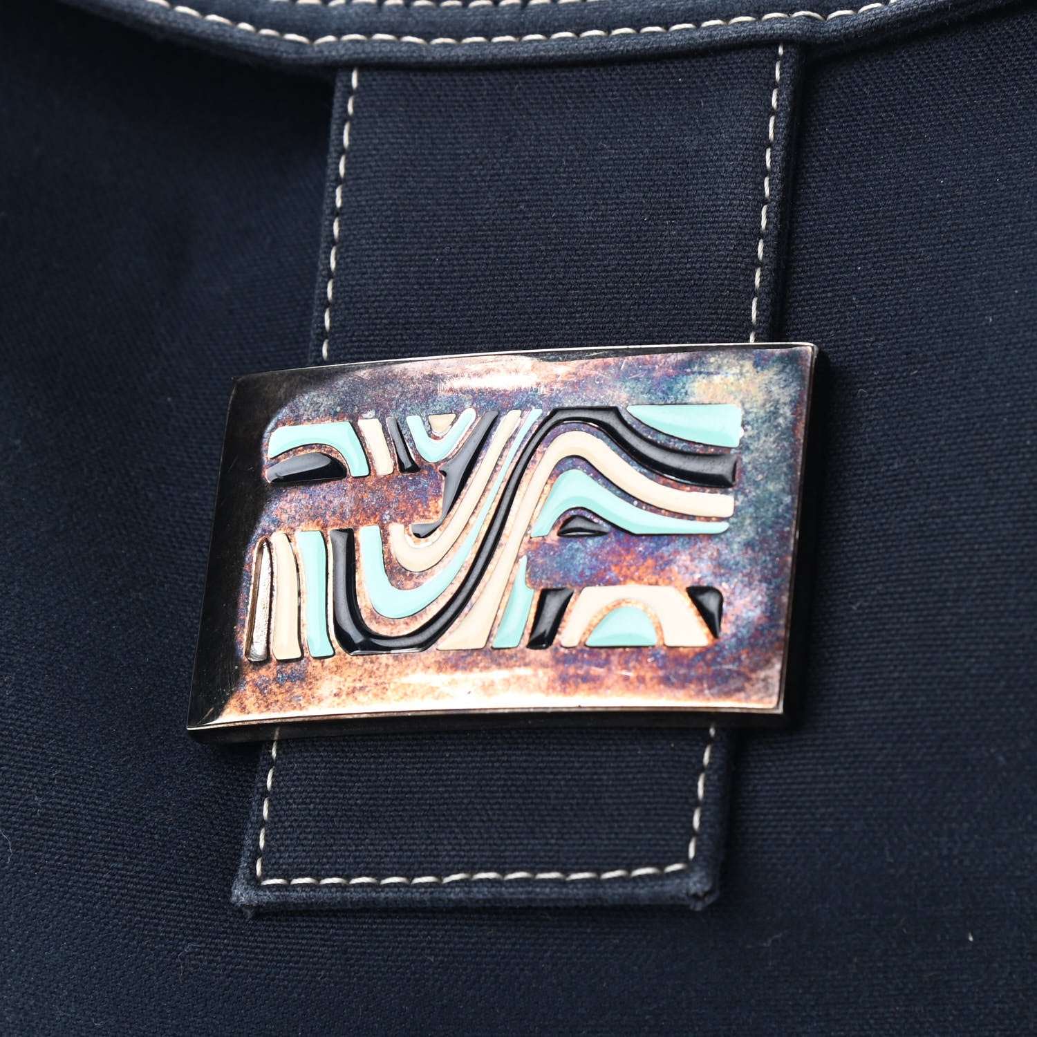 Fendi Canvas Mama Baguette Blue 6 of 6