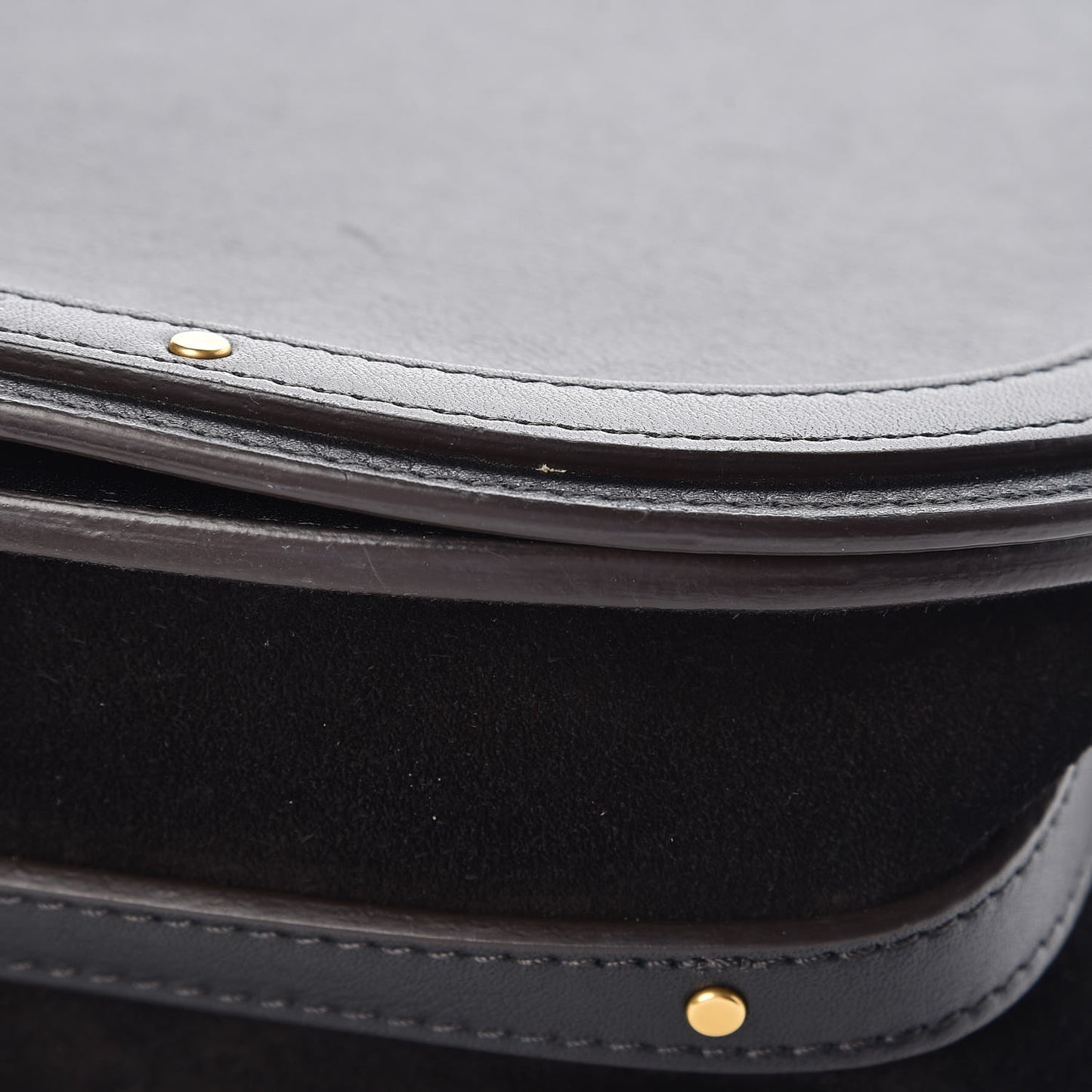 Calfskin Suede Medium Nile Bracelet Bag Black