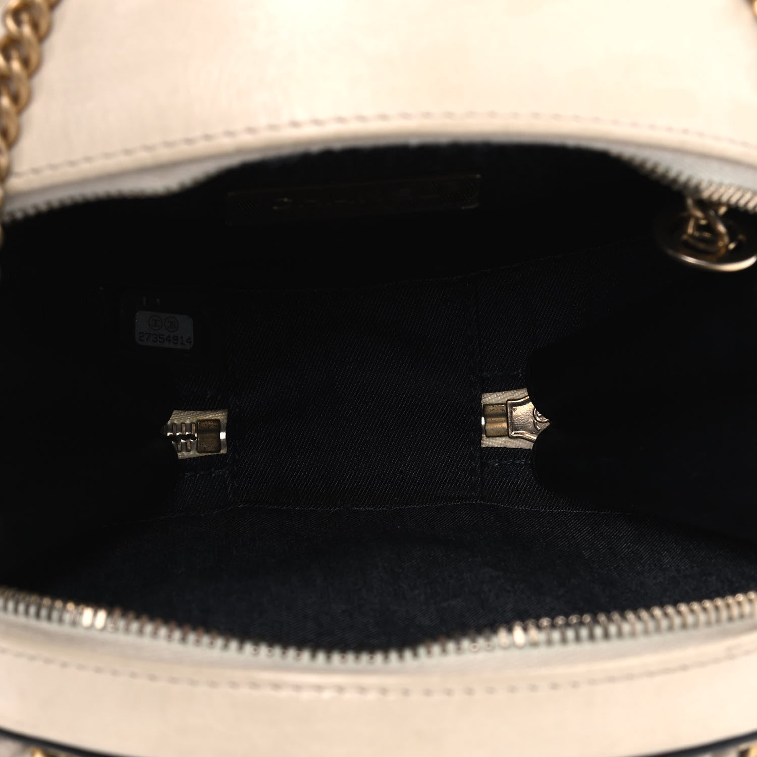 Chanel Crumpled Calfskin Cotton Small En Vogue Round Bag Black 5 of 6