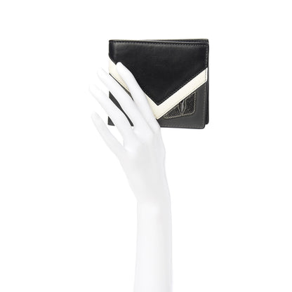 Fendi Vitello Century Elite Monster Eyes Bi-Fold Wallet Asfalto Graphite 2 of 7