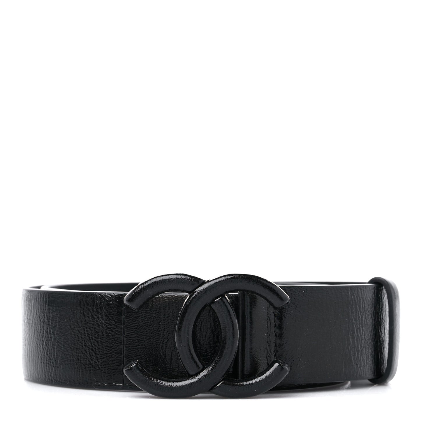 Patent Calfskin CC Belt 80 32 Black