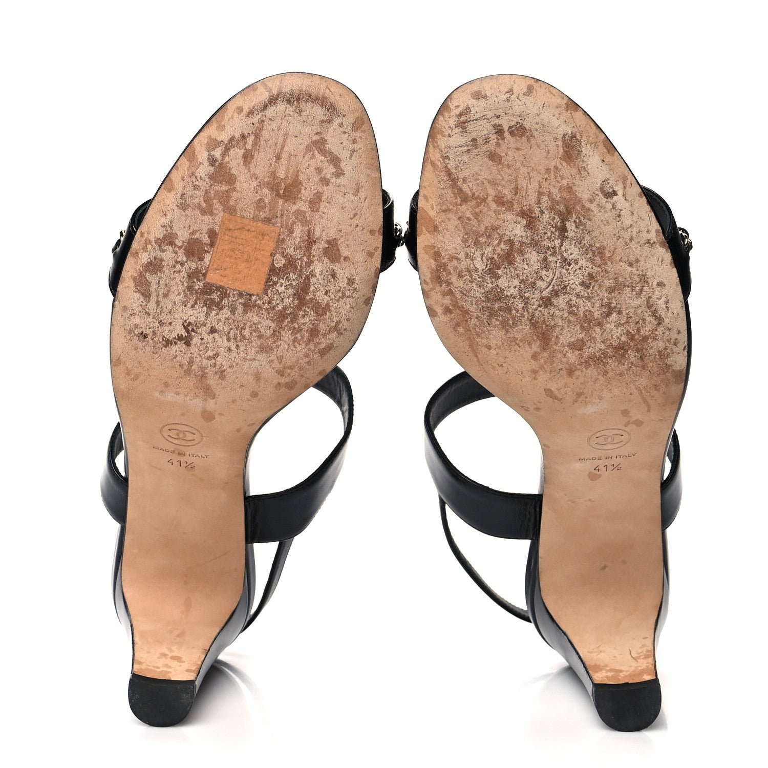 Chanel Lambskin Chain Sandals 41.5 Black 5 of 9