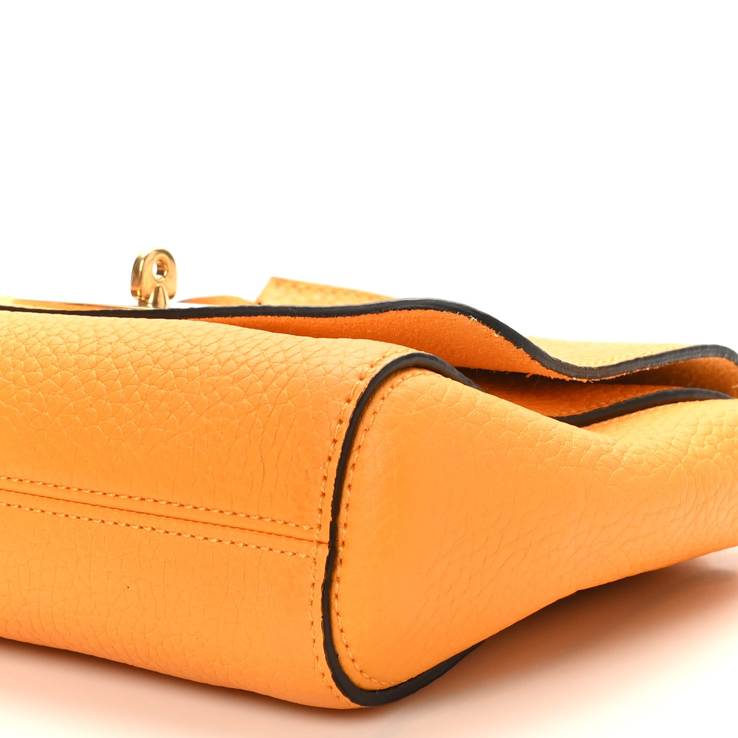 Small Classic Grain Calfskin Small Lily Flap Deep Amber