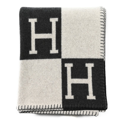 Hermes Wool Cashmere Avalon Blanket Ecru Gris Fonce 1 of 3