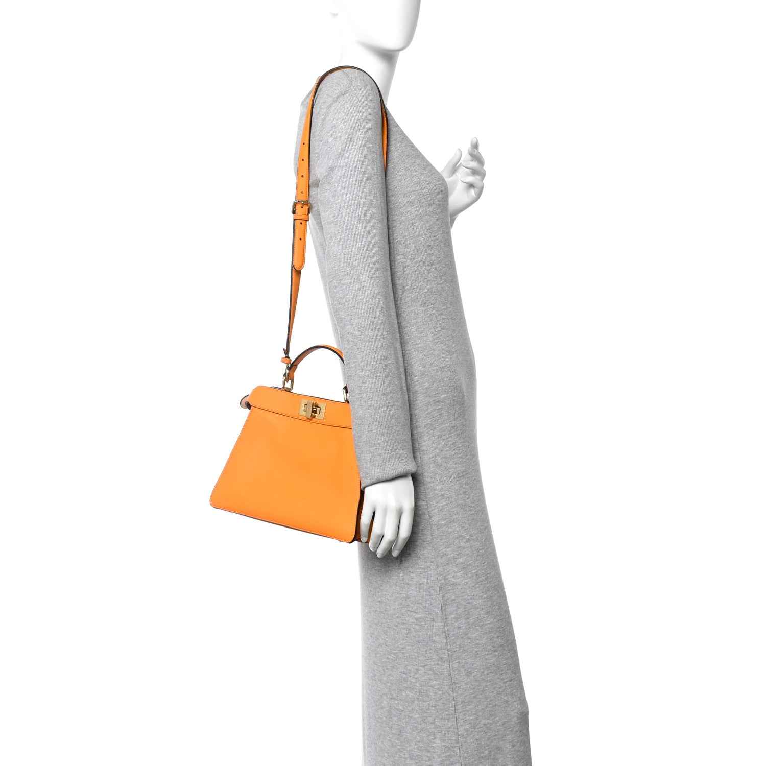 Fendi Vitello Seta Nappa Bi-Color Small Peekaboo I SEE U Satchel